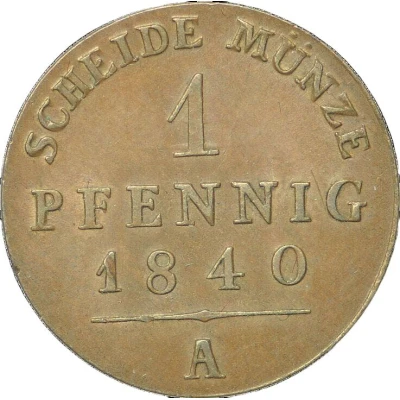 1 Pfennig - Charles Frederick back