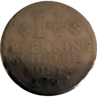 1½ Pfennig - Charles I back