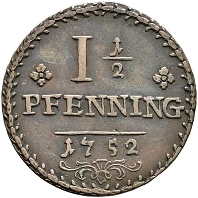 1½ Pfennig - Charles William Frederick back