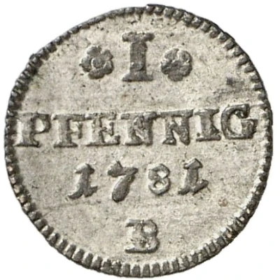 1 Pfennig - Christian Frederick Charles Alexander back