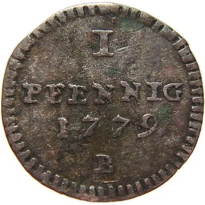 1 Pfennig - Christian Frederick Charles Alexander back