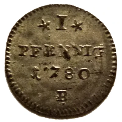 1 Pfennig - Christian Frederick Charles Alexander back