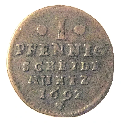 1 Pfennig - Ernest August back