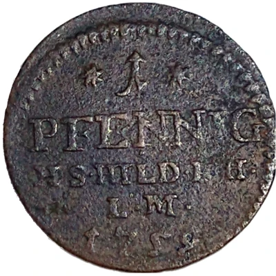 1 Pfennig - Ernest Frederick III back