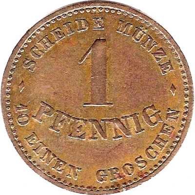 1 Pfennig - Ernest II back