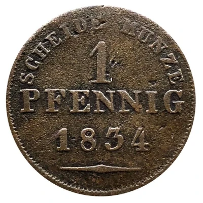 1 Pfennig - Ernest I back