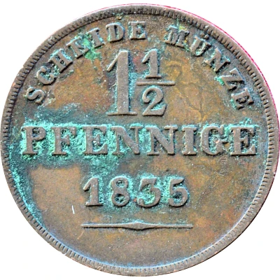 1½ Pfennig - Ernest I back