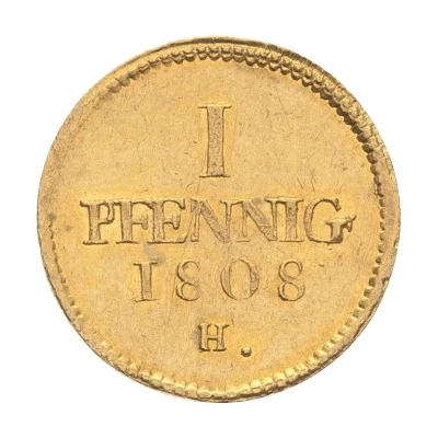 1 Pfennig - Frederick August I Gold pattern strike back