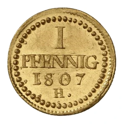 1 Pfennig - Frederick August I Gold pattern strike back