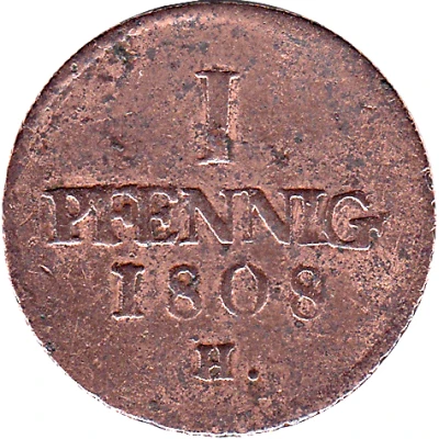 1 Pfennig - Frederick August I back