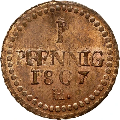 1 Pfennig - Frederick August I back