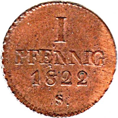 1 Pfennig - Frederick August I back