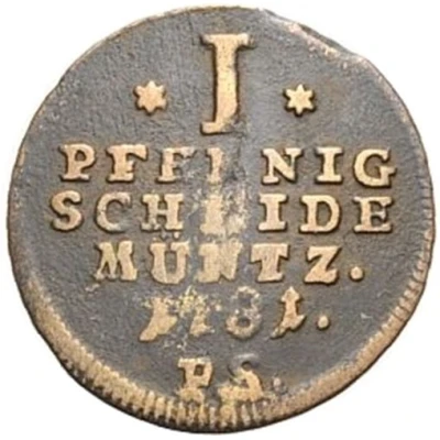 1 Pfennig - Frederick Charles August back