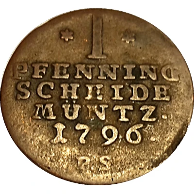 1 Pfennig - Frederick Charles August back