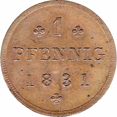 1 Pfennig - Frederick Francis I back