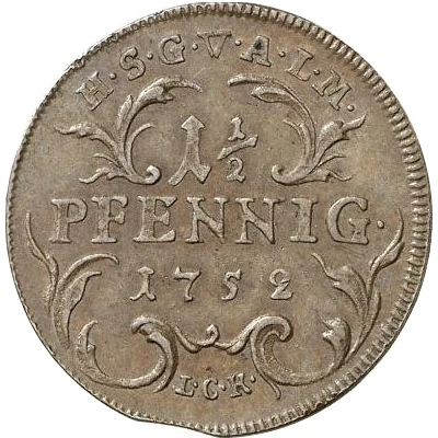 1½ Pfennig - Frederick III back