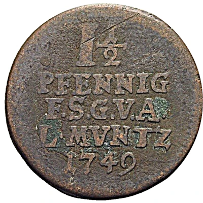 1½ Pfennig - Frederick III back