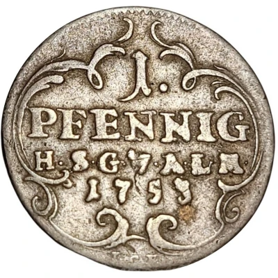 1 Pfennig - Frederick III back