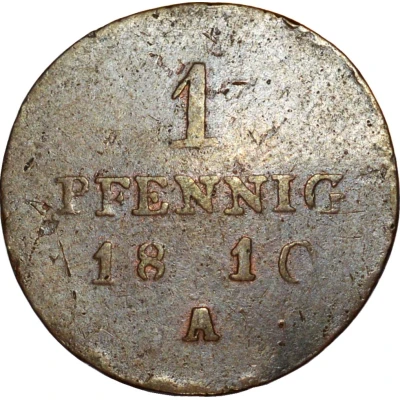 1 Pfennig - Frederick William III back