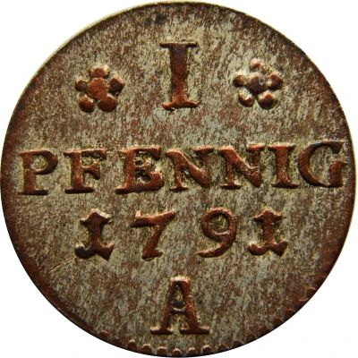 1 Pfennig - Frederick William II back