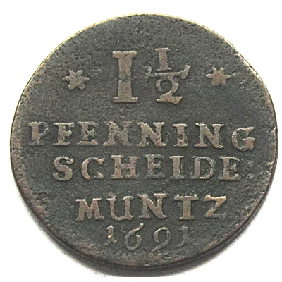 1½ Pfennig - George II William back