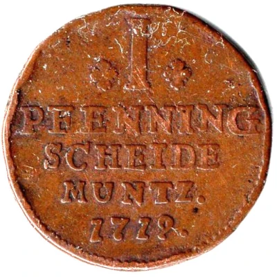 1 Pfennig - George Louis back