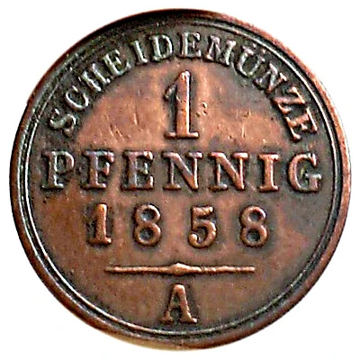 1 Pfennig - George William back