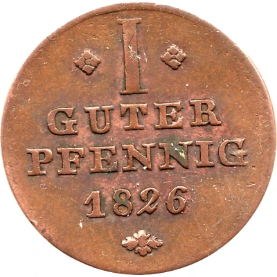 1 Pfennig - George William back