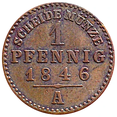 1 Pfennig - Günther Frederick Charles II back