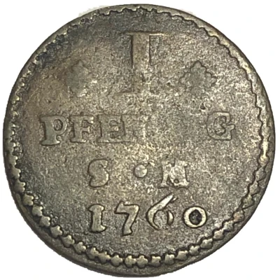 1 Pfennig - John Frederick Charles of Ostein back