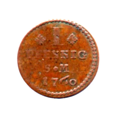 1 Pfennig - John Frederick Charles of Ostein back