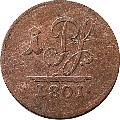 1 Pfennig - Louis Frederick II back