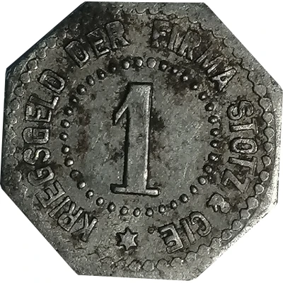 1 Pfennig - Mannheim (Stotz and Cie) ND front