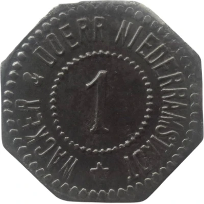 1 Pfennig - Niederramstadt (Wacker and Doerr) ND front