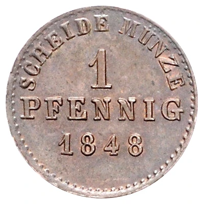 1 Pfennig - Paul Frederick August back