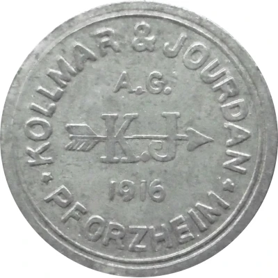 1 Pfennig - Pforzheim Kollmar and Jourdan A.G. front