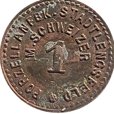 1 Pfennig - Stadtlengsfeld (Porzellanfabrik M. Schweizer) ND front