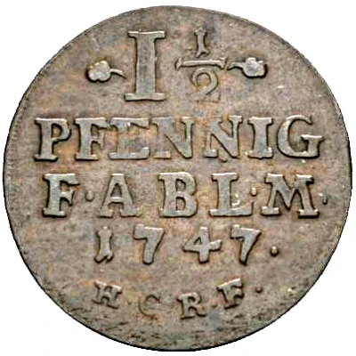 1½ Pfennig - Victor II Frederick back