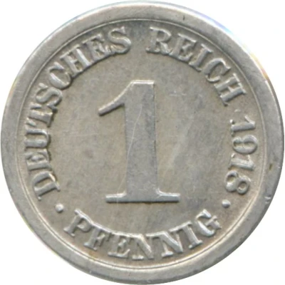 1 Pfennig - Wilhelm II type 1 - large shield back