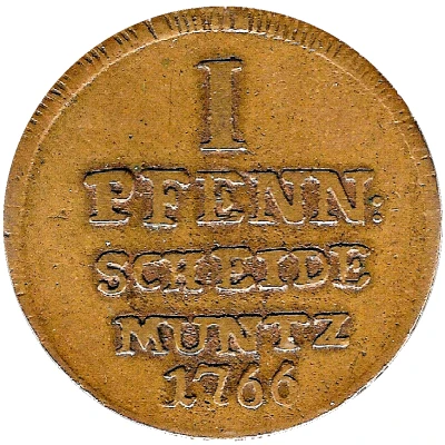 1 Pfennig - William Anthony of Asseburg back