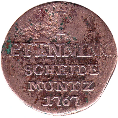 1 Pfennig - William Anthony of Asseburg back