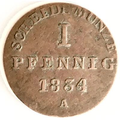 1 Pfennig - William IV back