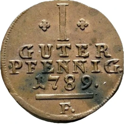 1 Pfennig - William IX back