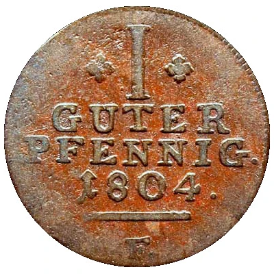 1 Pfennig - William I back