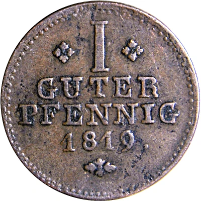 1 Pfennig - William I back