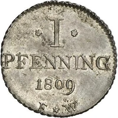 1 Pfenning - Frederick Charles August Silver pattern strike back