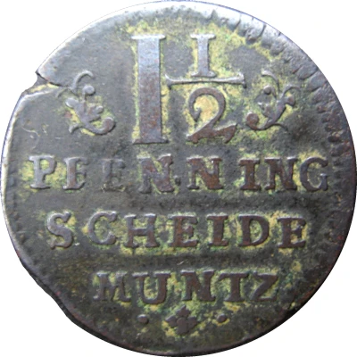 1½ Pfenning - George II William back