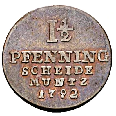 1½ Pfenning - George III back