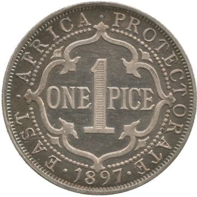 1 Pice - Victoria East Africa Protectorate; Pattern back