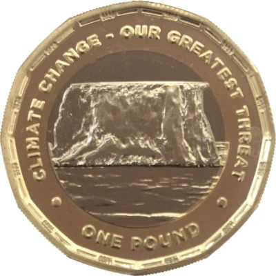 1 Pound - Elizabeth II Climate change back